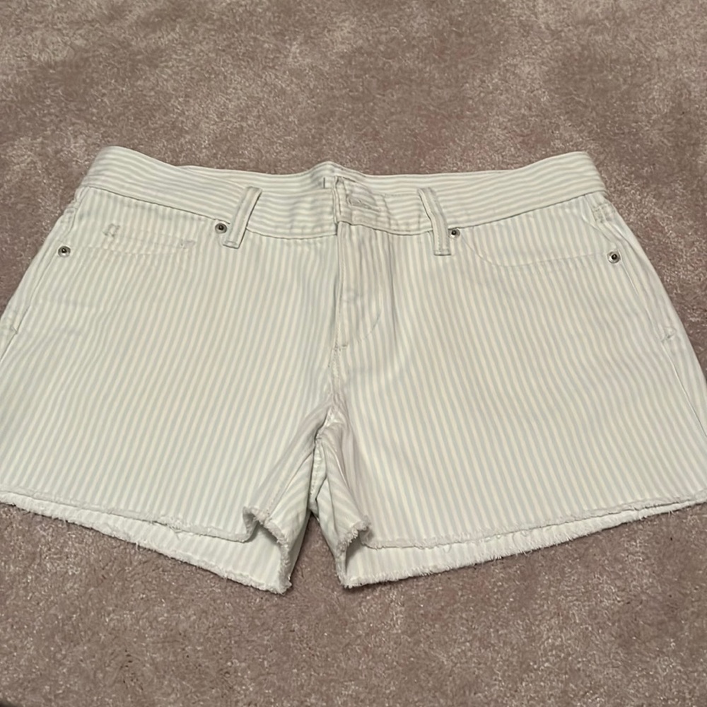 Loft blue and white stripe Jean shorts